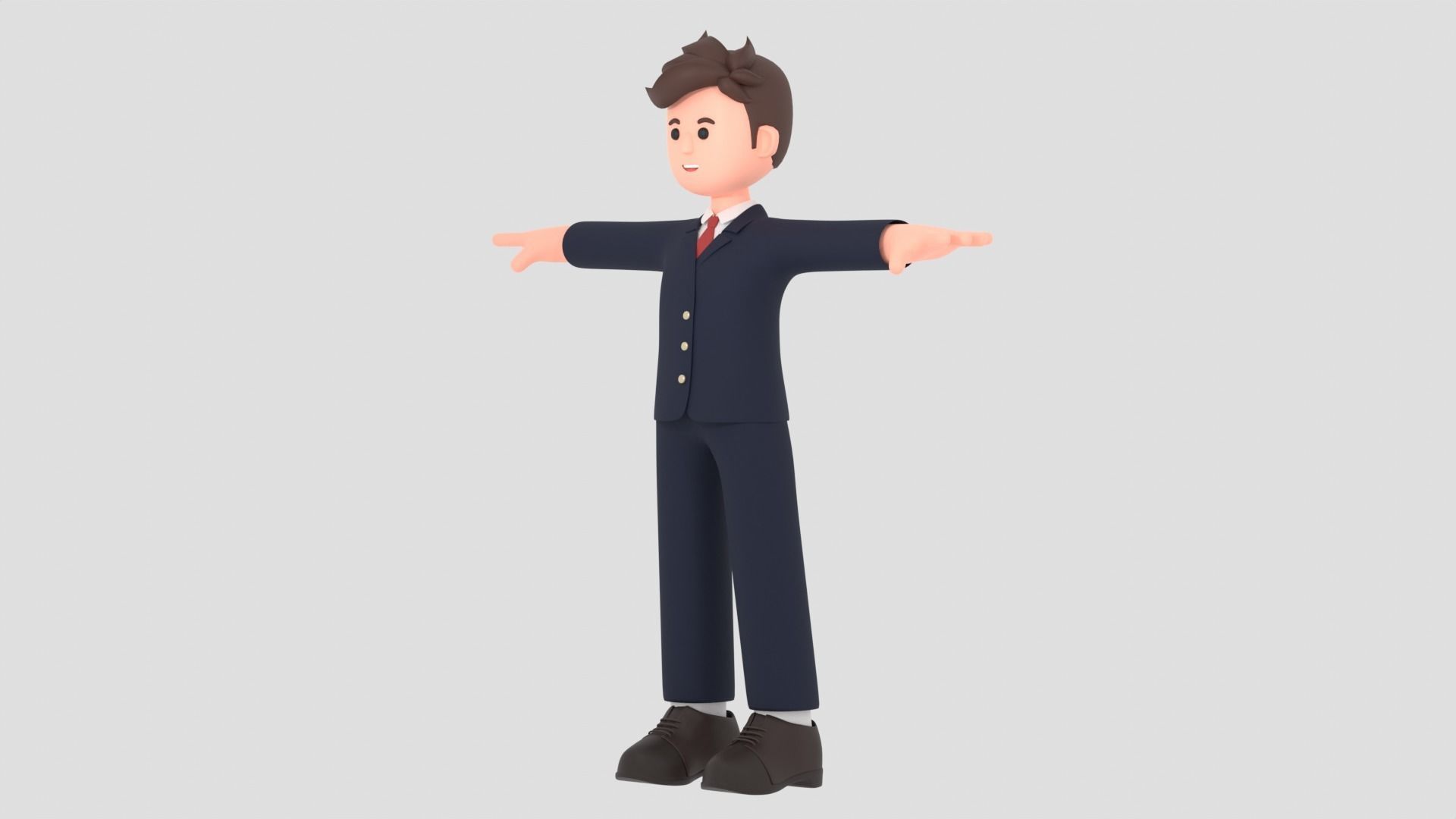 Minimal Man Cartoon Character 1 3D model_14
