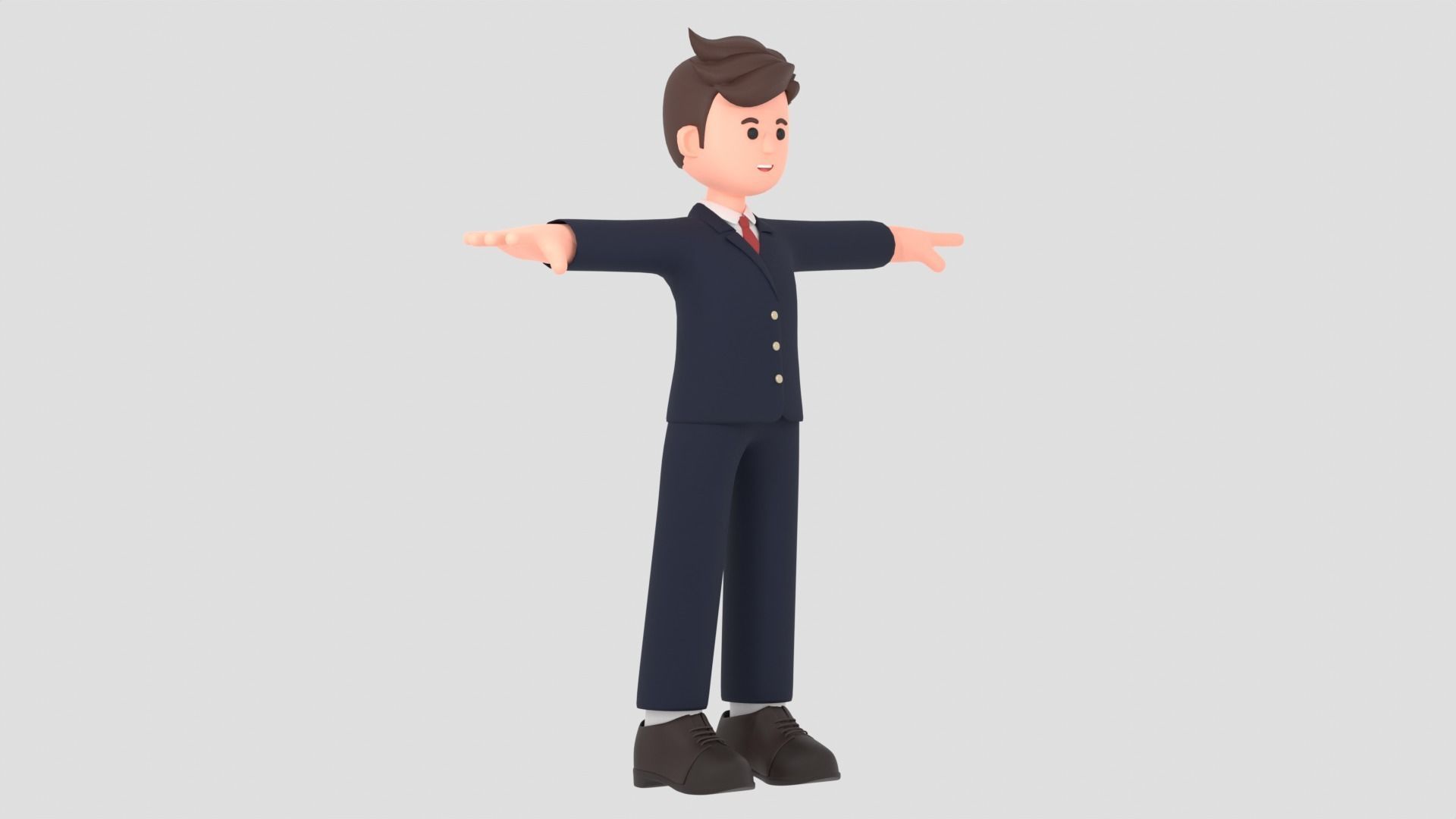 Minimal Man Cartoon Character 1 3D model_8