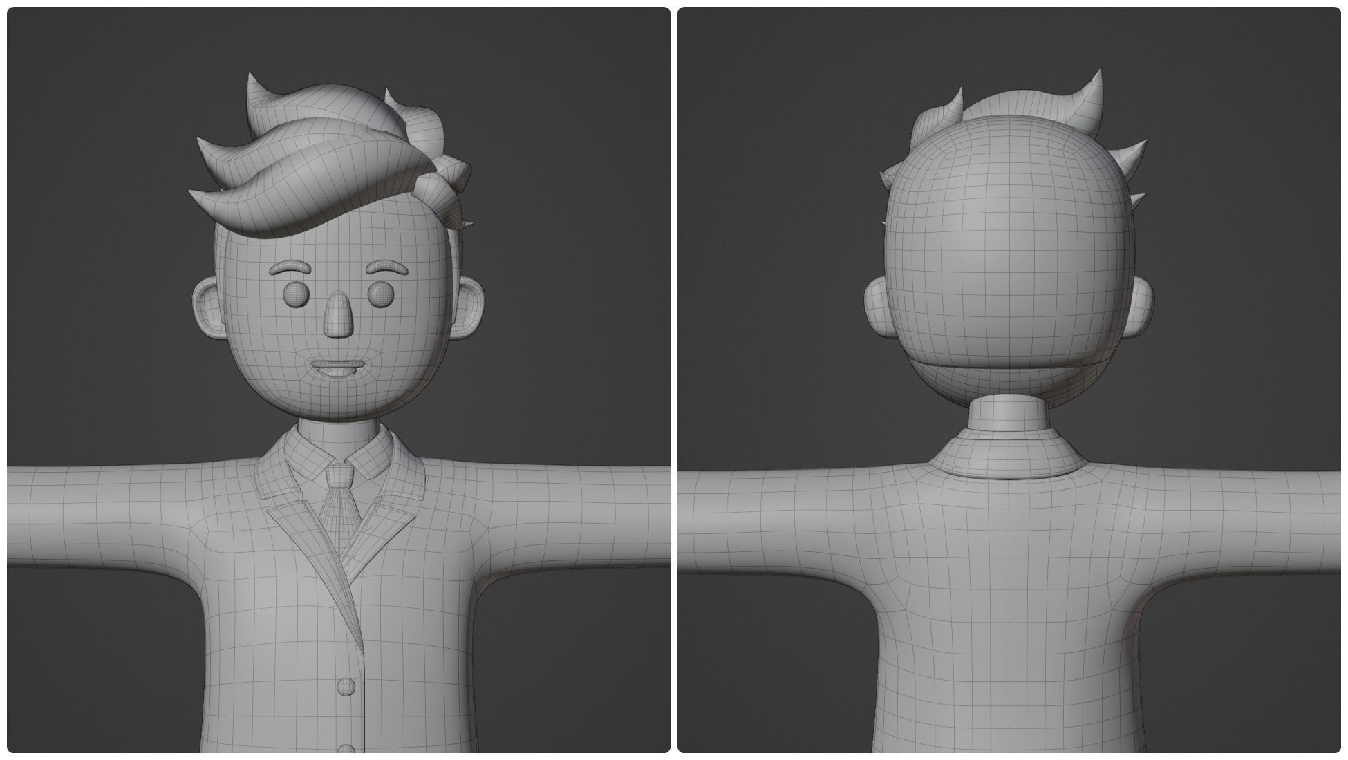 Minimal Man Cartoon Character 1 3D model_15