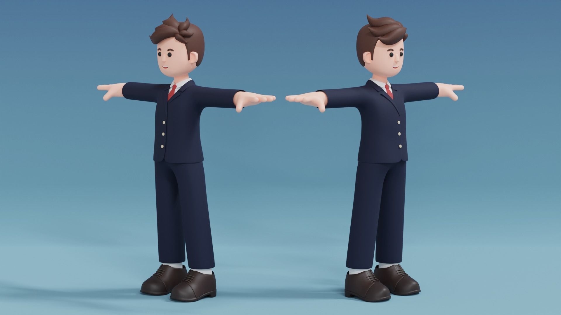 Minimal Man Cartoon Character 1 3D model_3