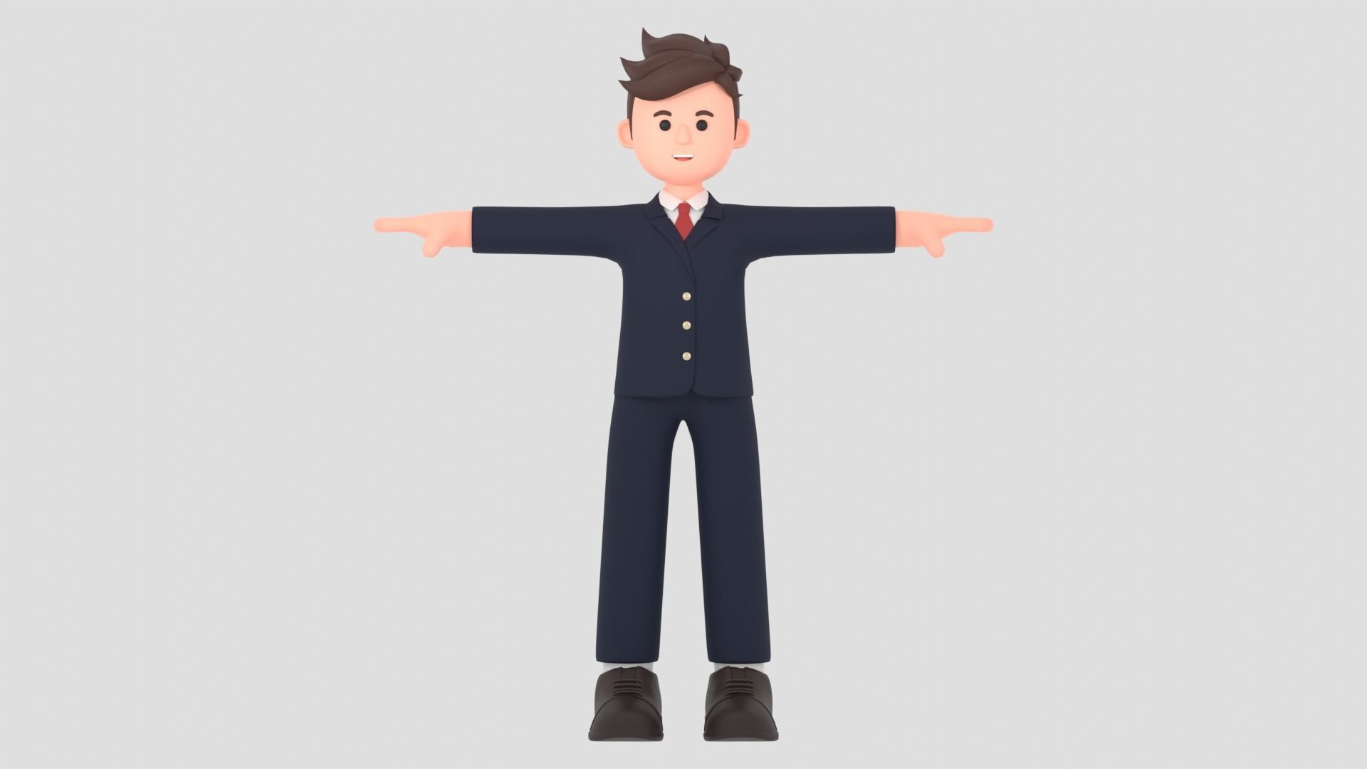 Minimal Man Cartoon Character 1 3D model_7