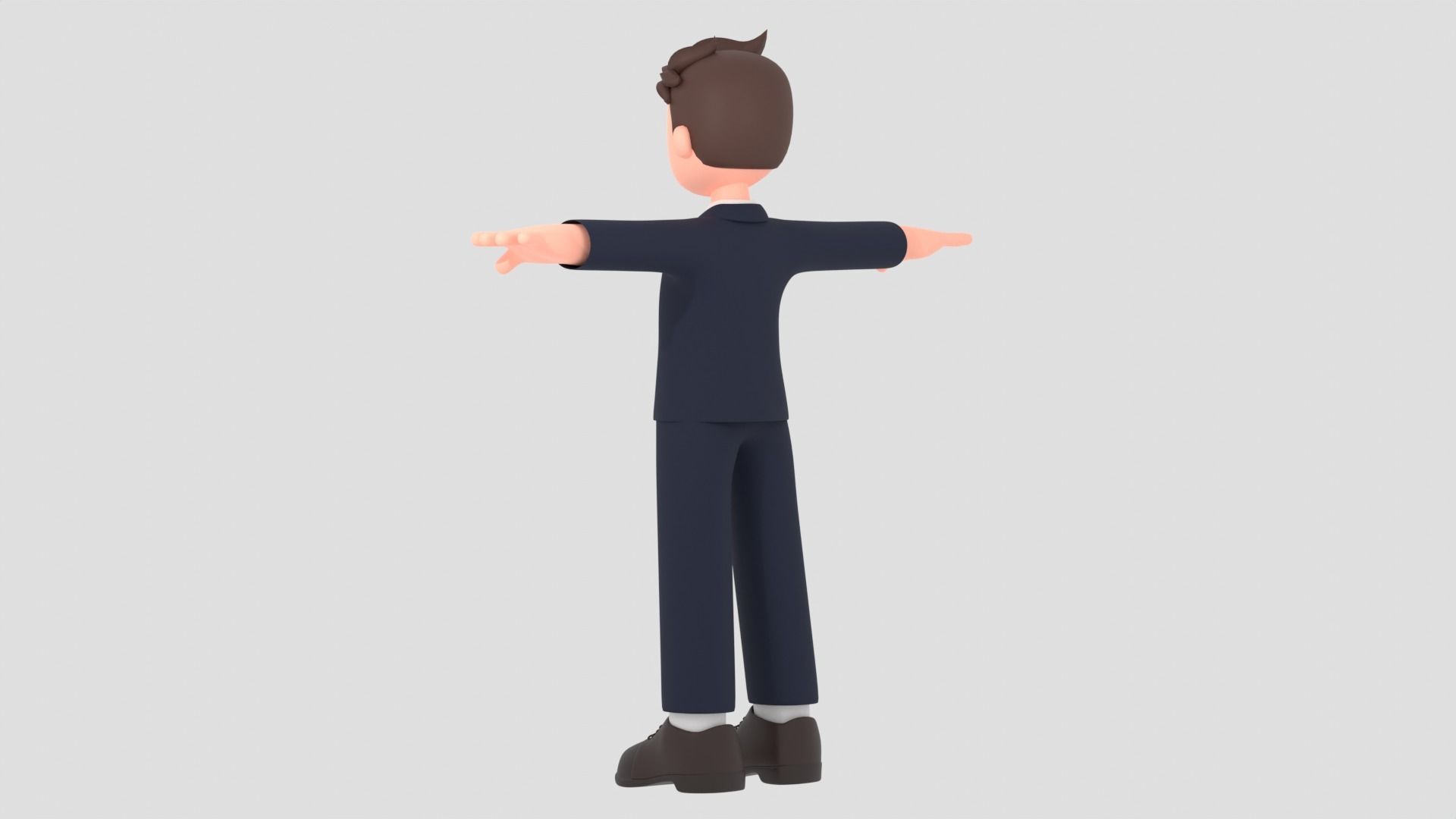 Minimal Man Cartoon Character 1 3D model_12