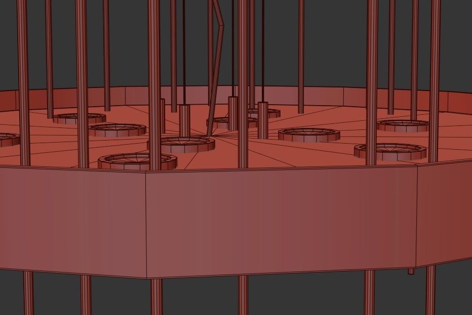 PERLINA modern chandelier in gold 3D model_3