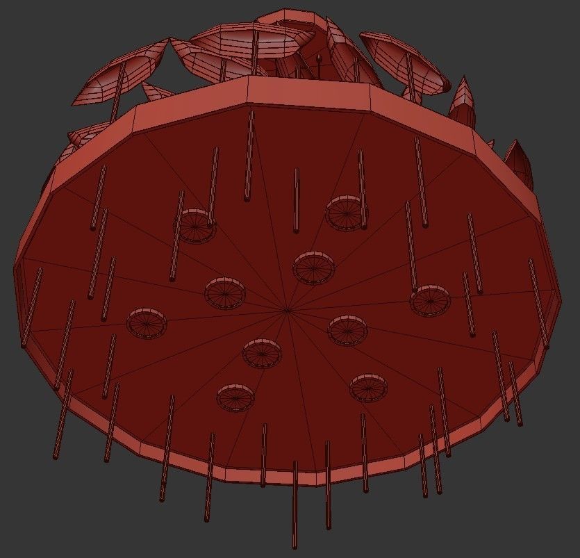 PERLINA modern chandelier in gold 3D model_2