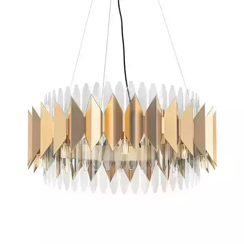 CORONA modern chandelier in gold and glass
