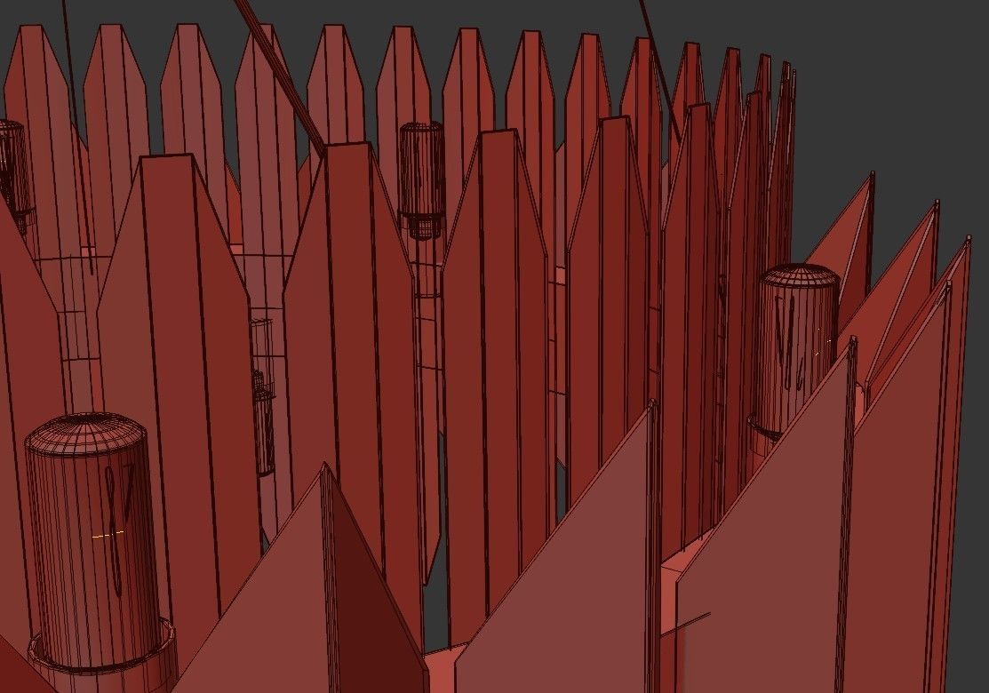 CORONA modern chandelier in gold and glass 3D model_2