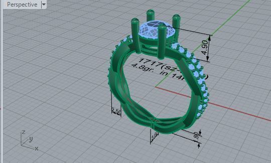 Textured Bridge Ring 1717 3D print model 3D print model_7