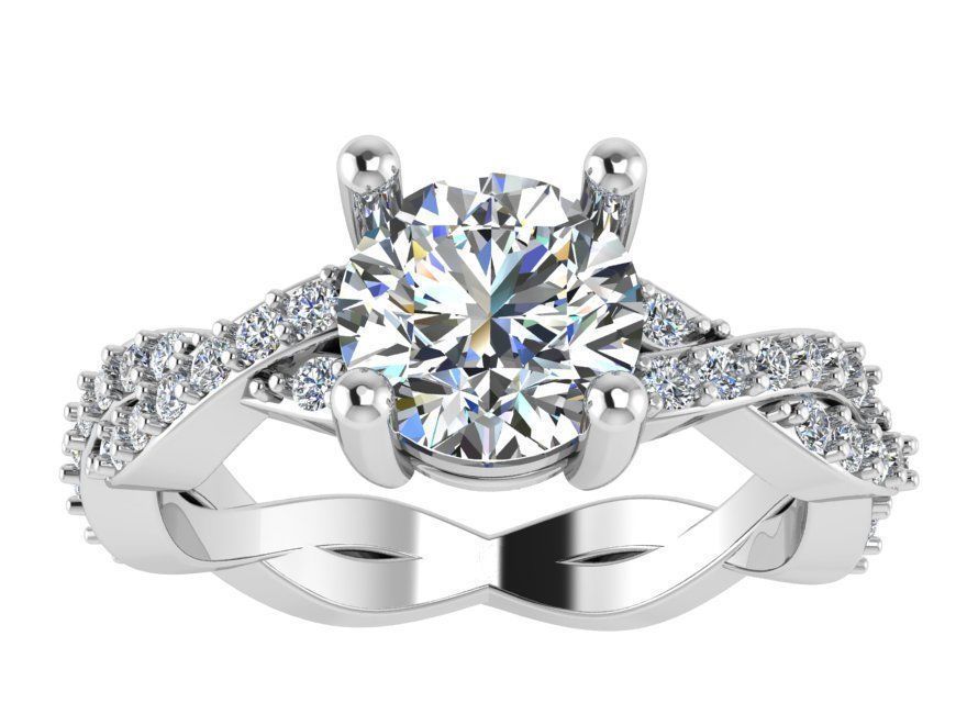 Textured Bridge Ring 1717 3D print model 3D print model_2