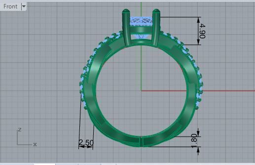 Textured Bridge Ring 1717 3D print model 3D print model_5