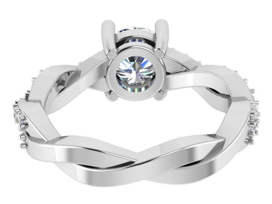 Textured Bridge Ring 1717 3D print model 3D print model_3