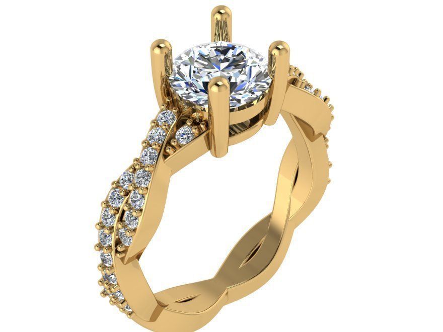 Textured Bridge Ring 1717 3D print model 3D print model_1