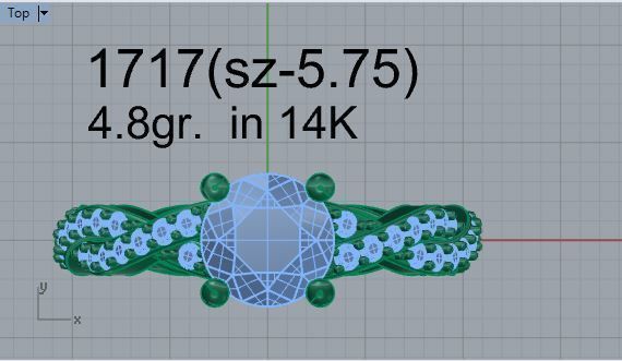 Textured Bridge Ring 1717 3D print model 3D print model_4