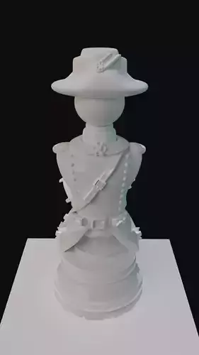 Rook stylized military uniform XVII-XVIII 3D model