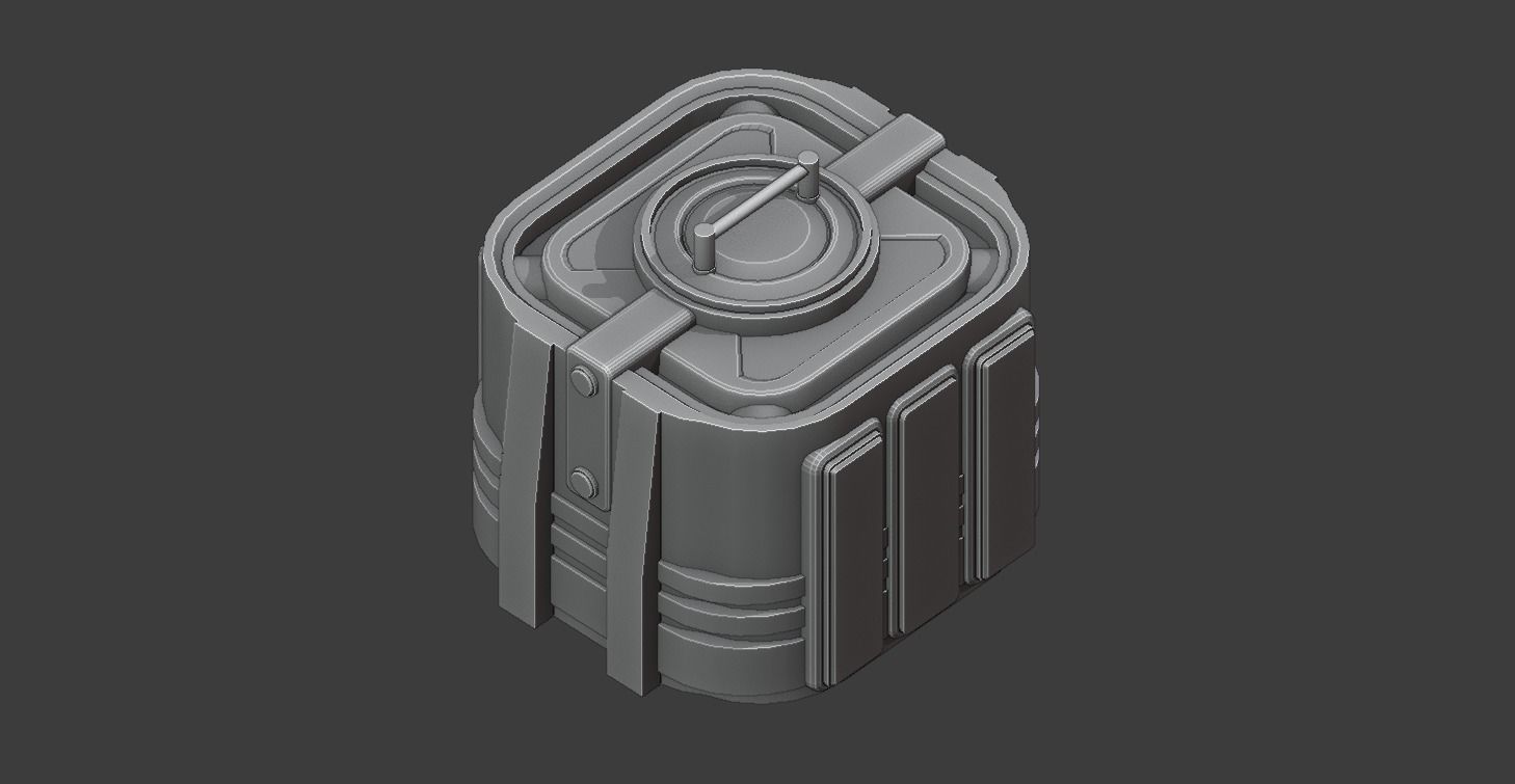 Sci Fi Crate model - Low Poly Free low-poly 3D model_1