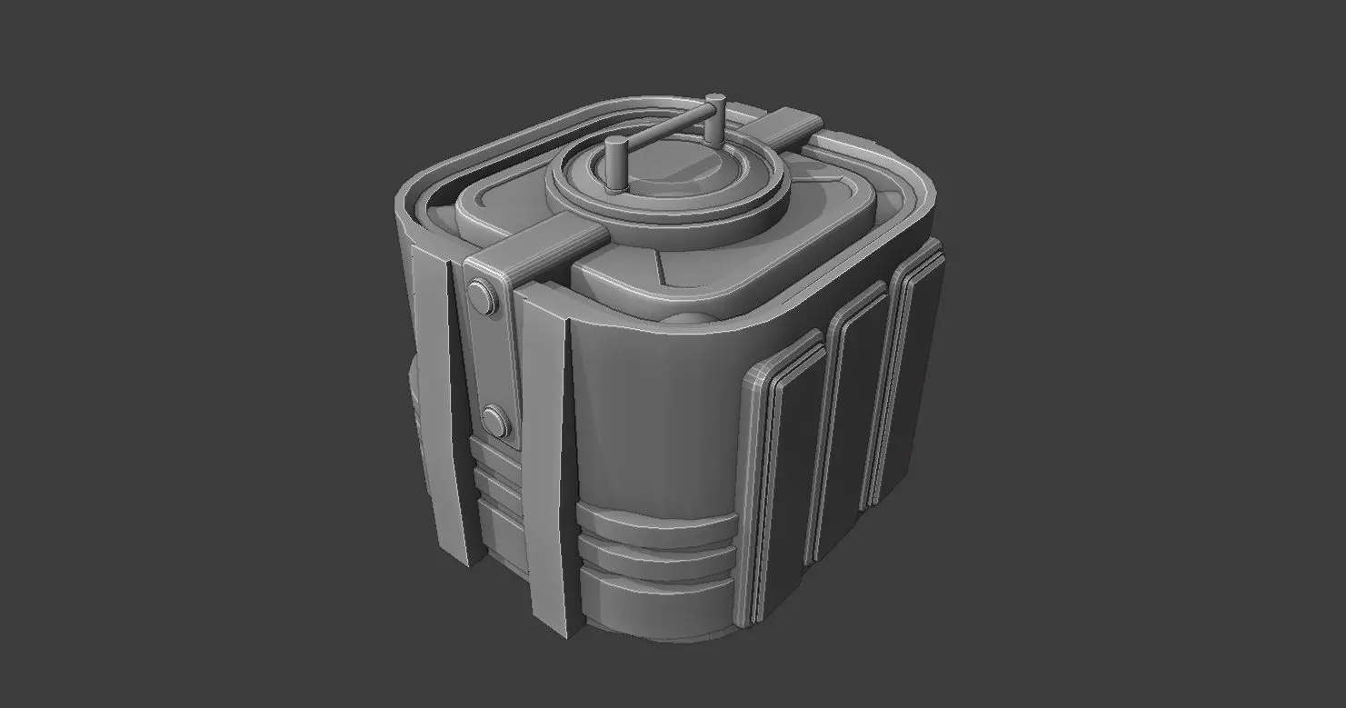 Sci Fi Crate model - Low Poly Free low-poly 3D model_0