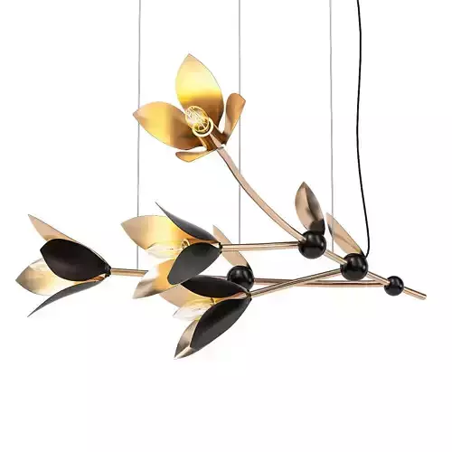 LAVRA A gold and flower pendant light