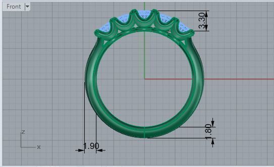 Round Diamond Band 1725 3D print model 3D print model_5