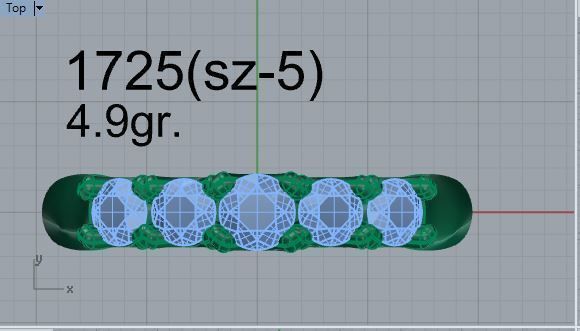 Round Diamond Band 1725 3D print model 3D print model_4