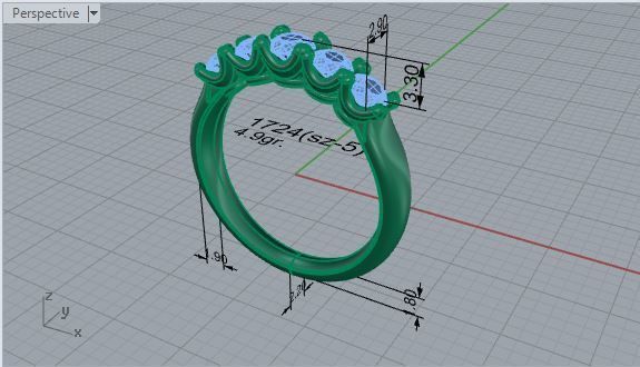 Round Diamond Band 1725 3D print model 3D print model_7