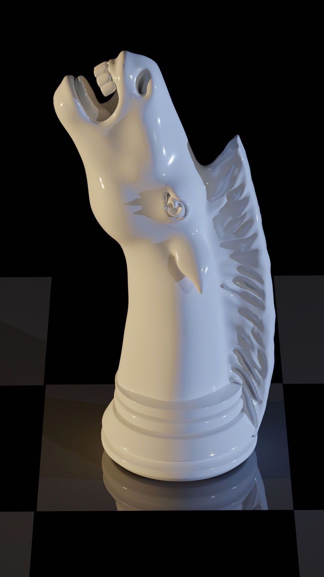 chess knight 3D printing 3D model_3