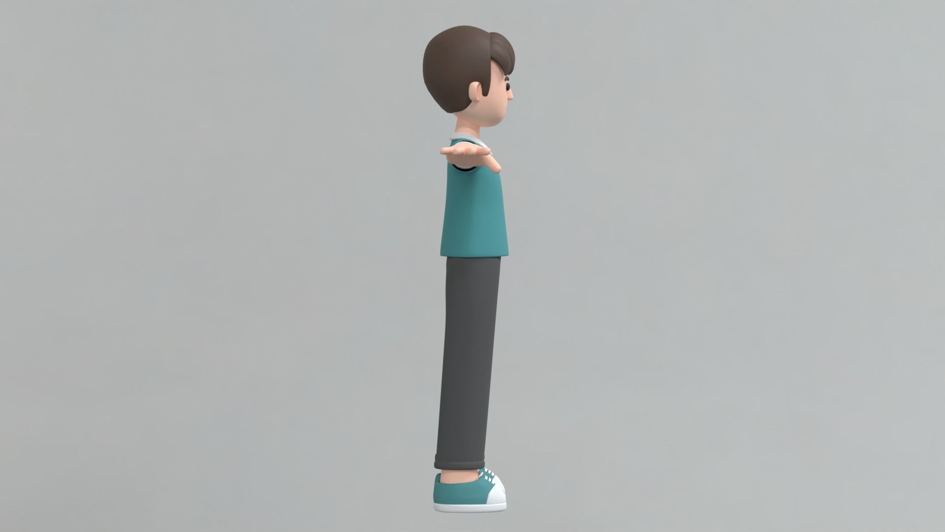 Minimal Man Cartoon Character 3 3D model_9