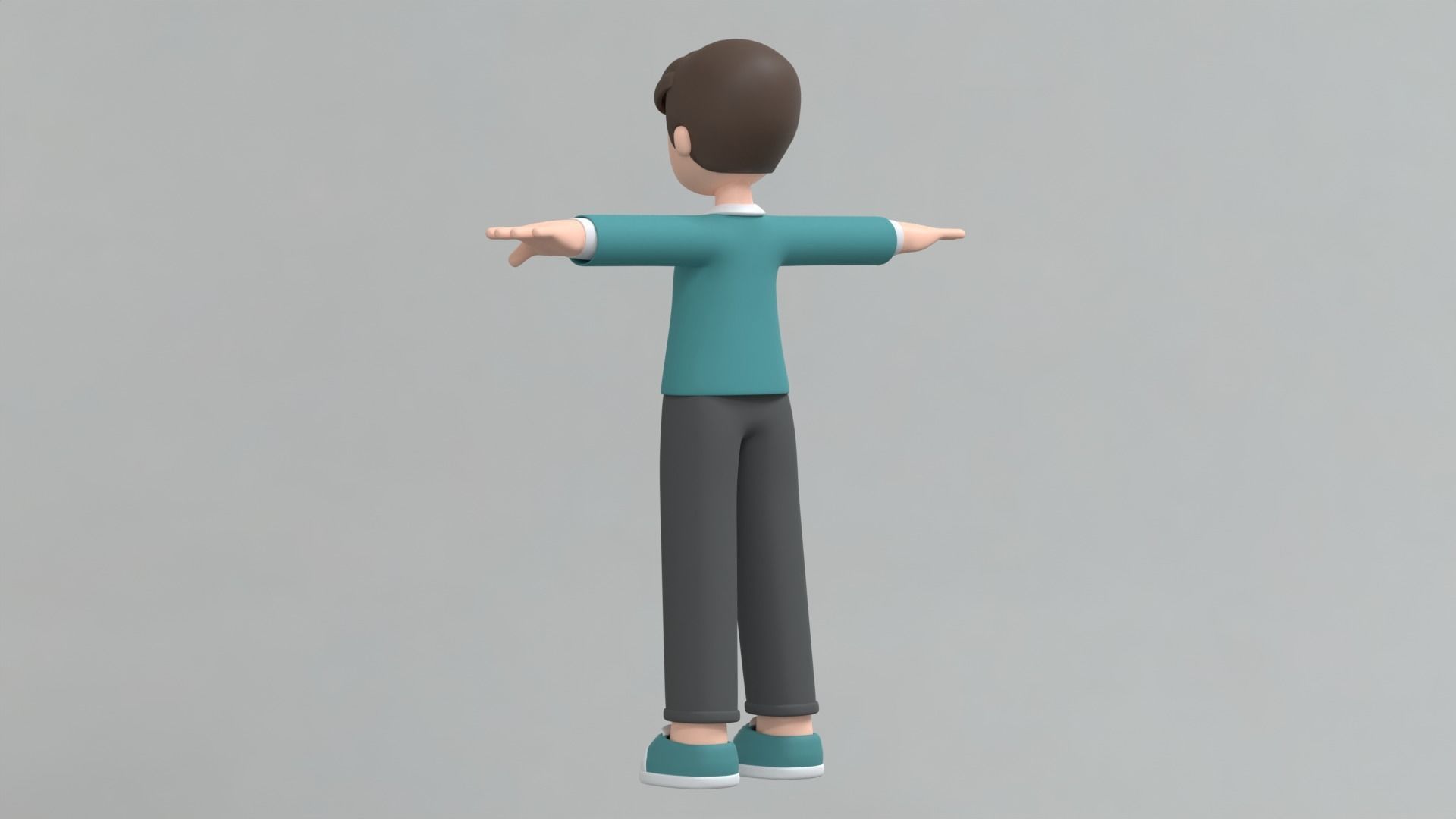 Minimal Man Cartoon Character 3 3D model_12