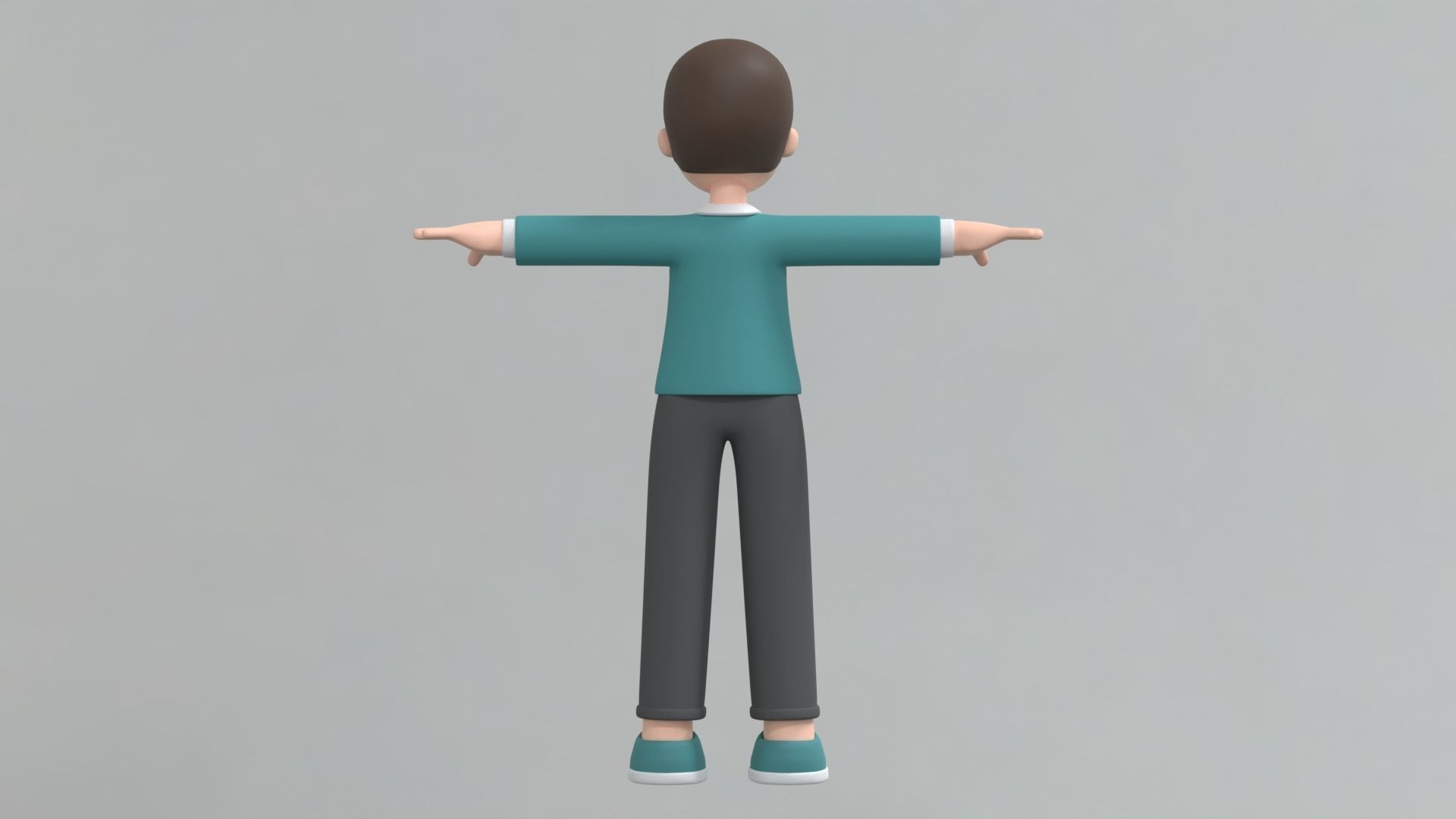 Minimal Man Cartoon Character 3 3D model_11