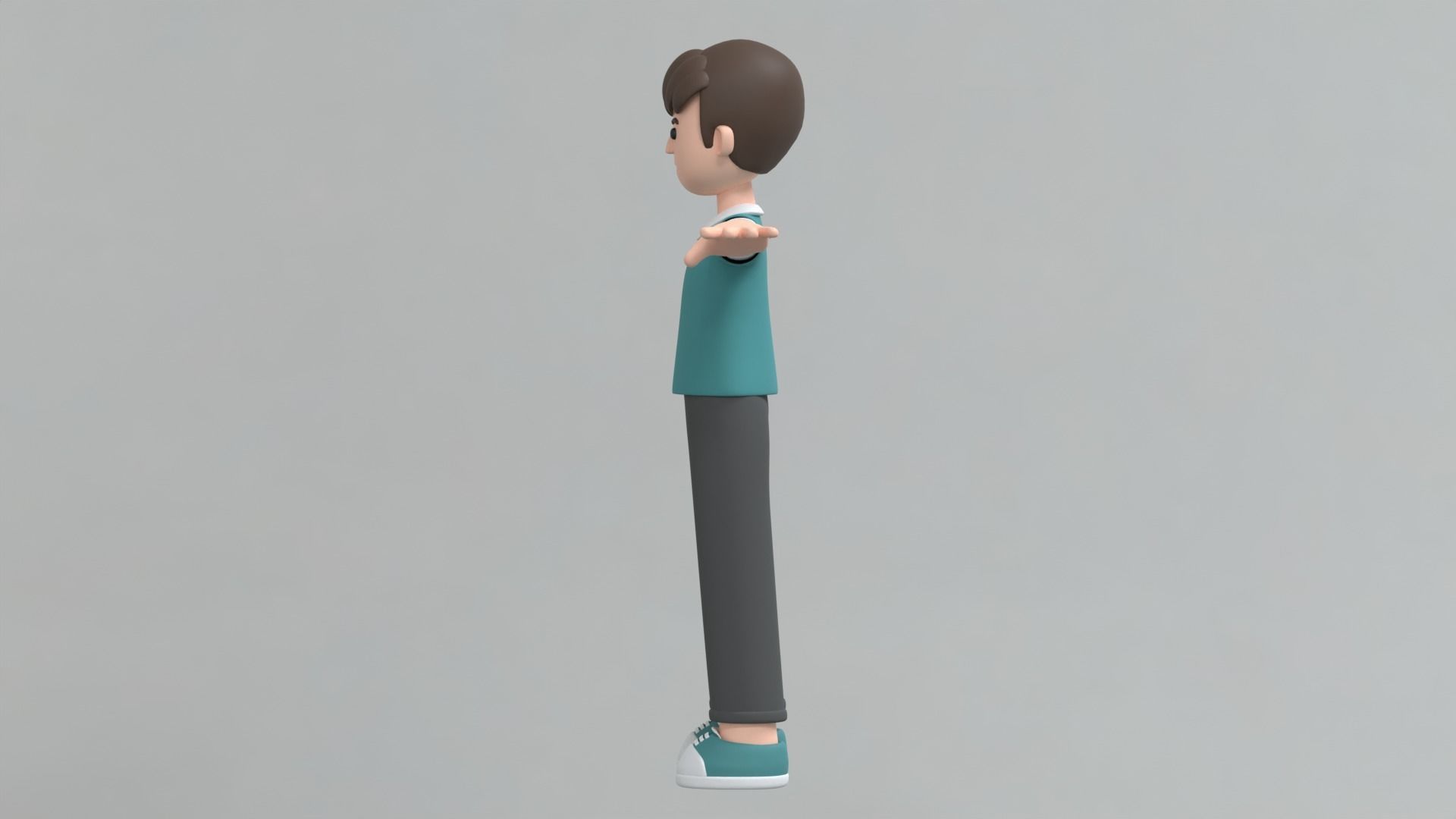 Minimal Man Cartoon Character 3 3D model_13