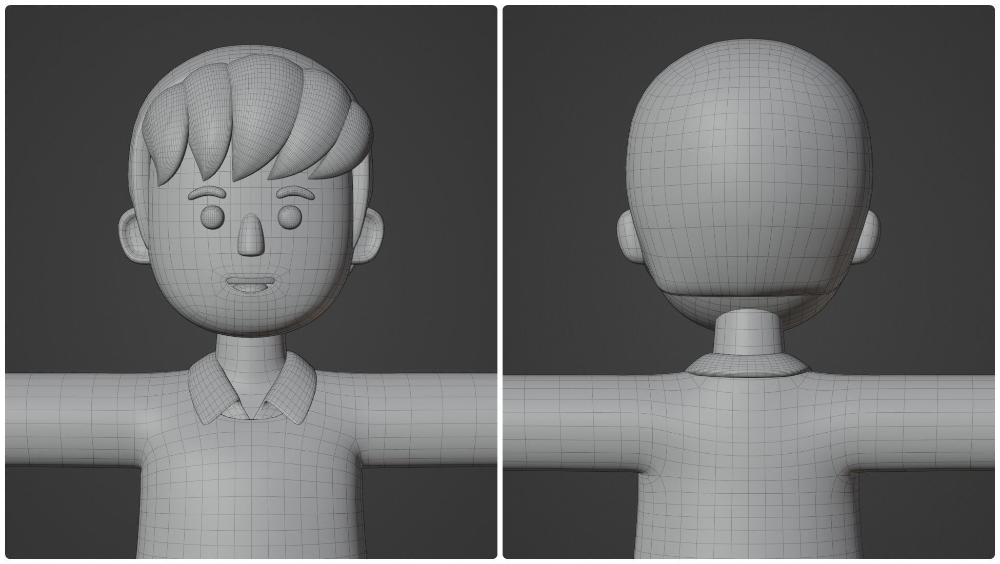 Minimal Man Cartoon Character 3 3D model_15