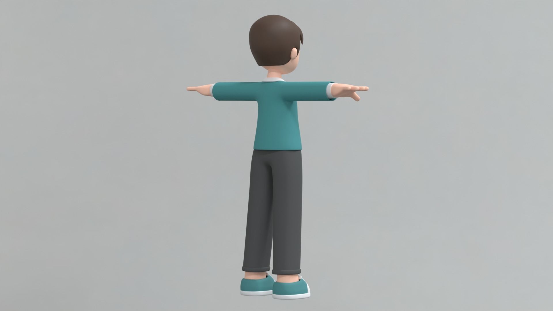 Minimal Man Cartoon Character 3 3D model_10
