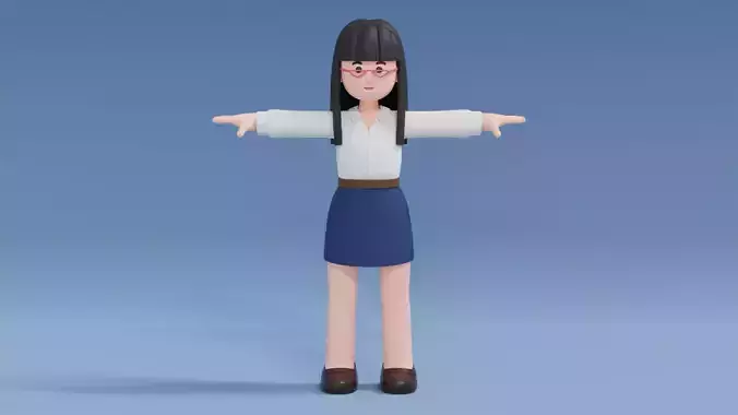 Minimal Woman Cartoon Character 1