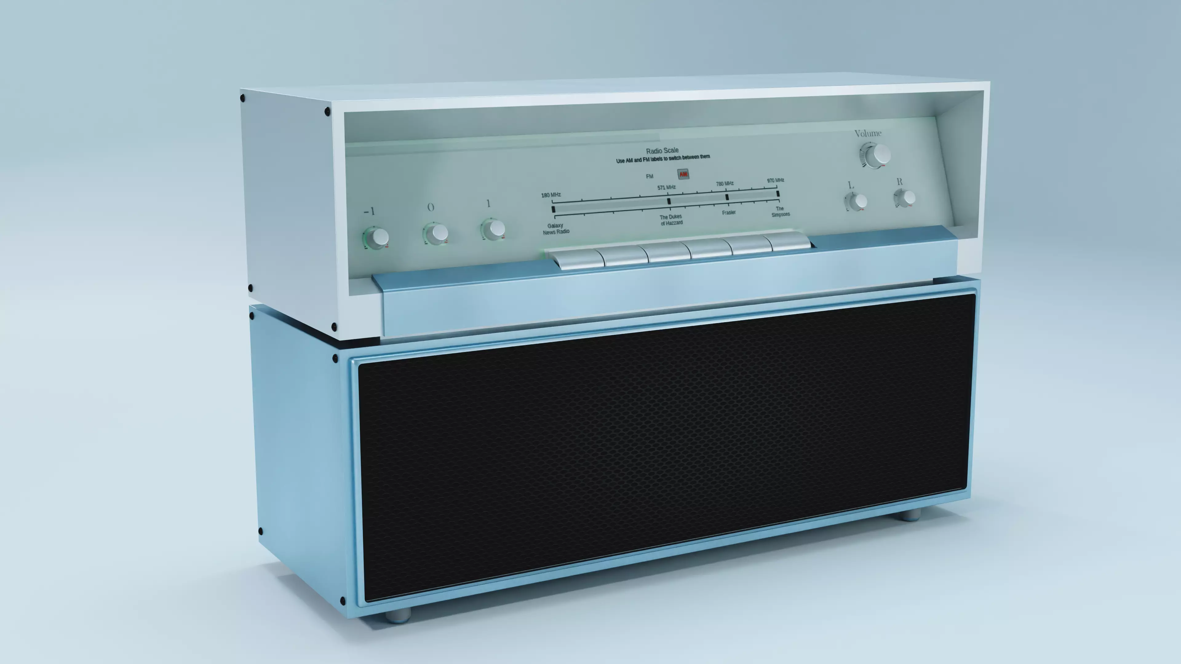 Audio System Low-poly 3D model_0