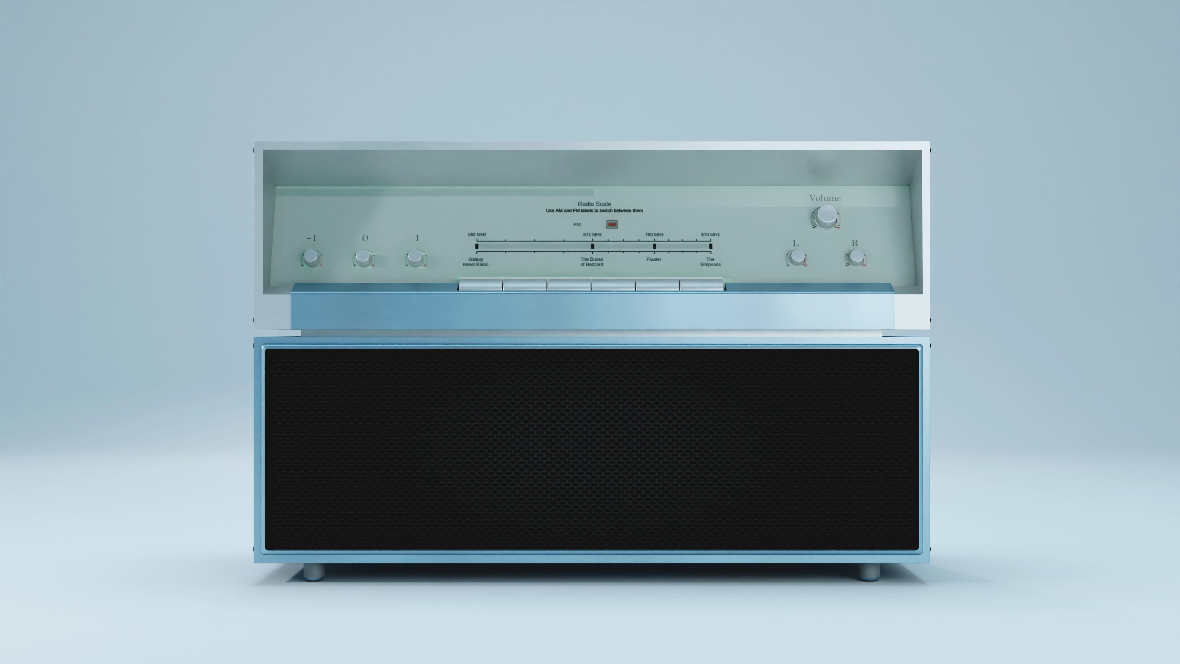 Audio System Low-poly 3D model_1