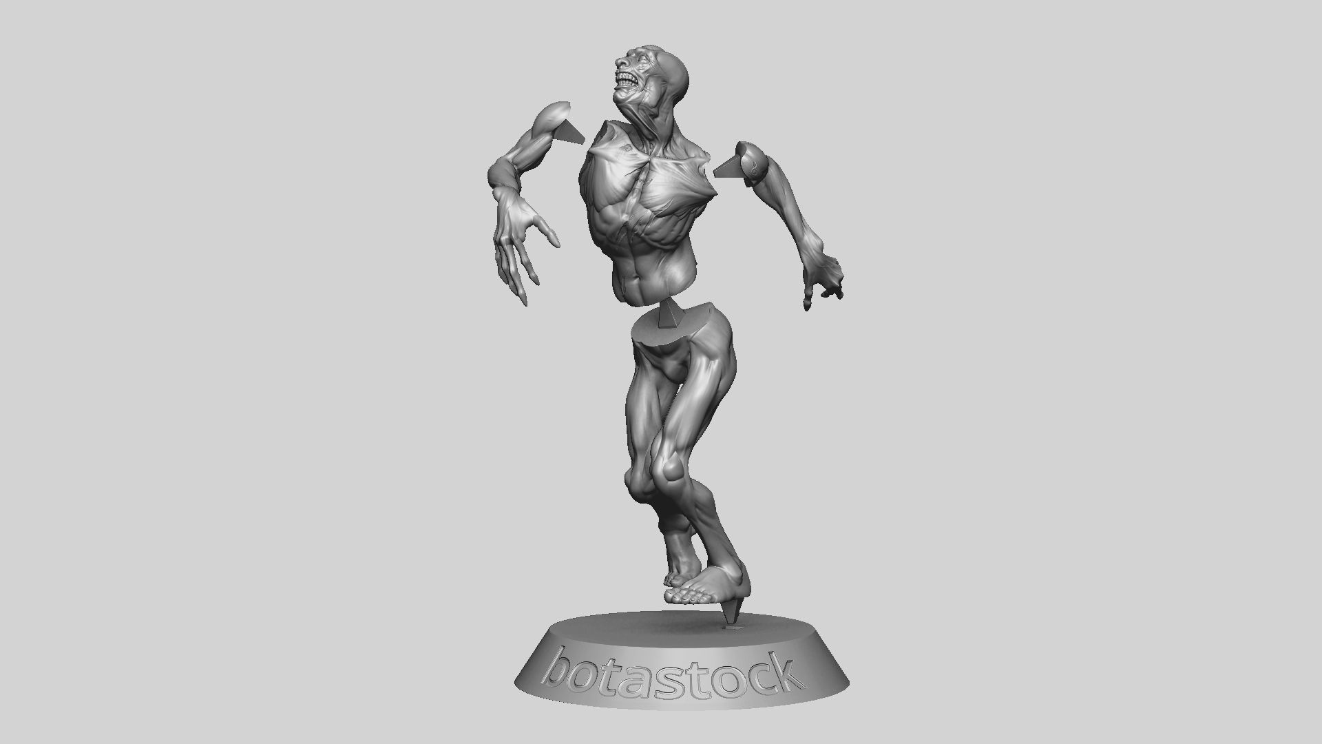 Zombie Undead Pose 01 3D print model 3D print model_20