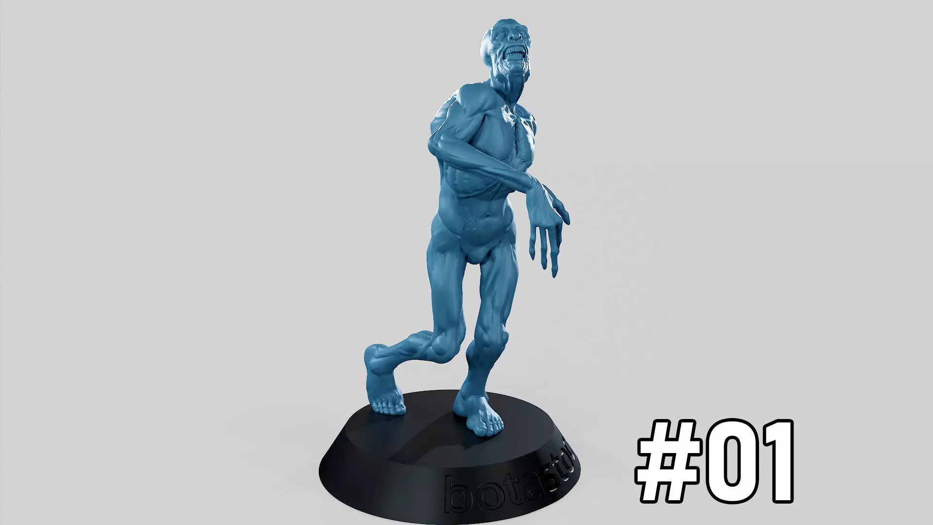 Zombie Undead Pose 01 3D print model 3D print model_0