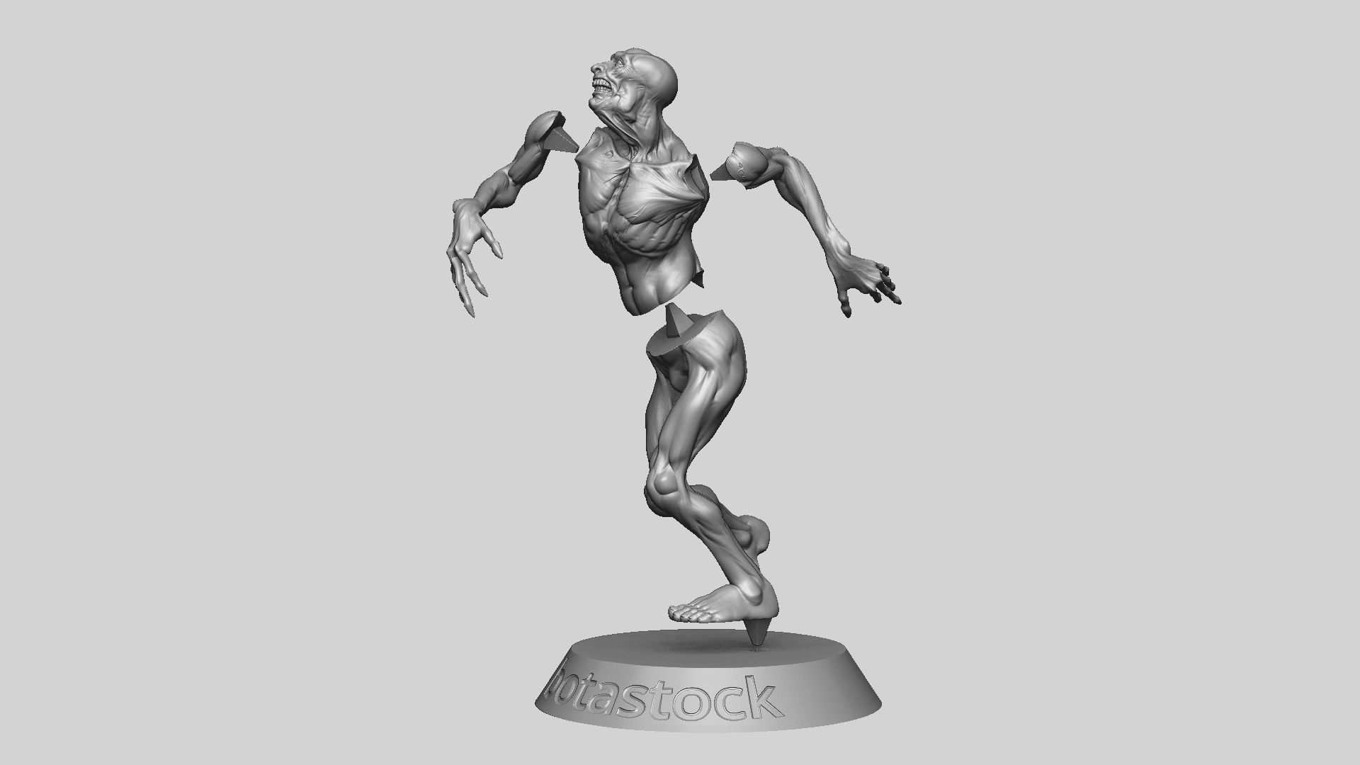 Zombie Undead Pose 01 3D print model 3D print model_21