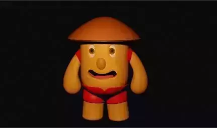 3D character model cartoon wearing hat 3D model