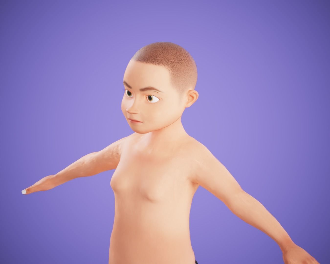 cartoon rigged  boy Low-poly 3D model_2