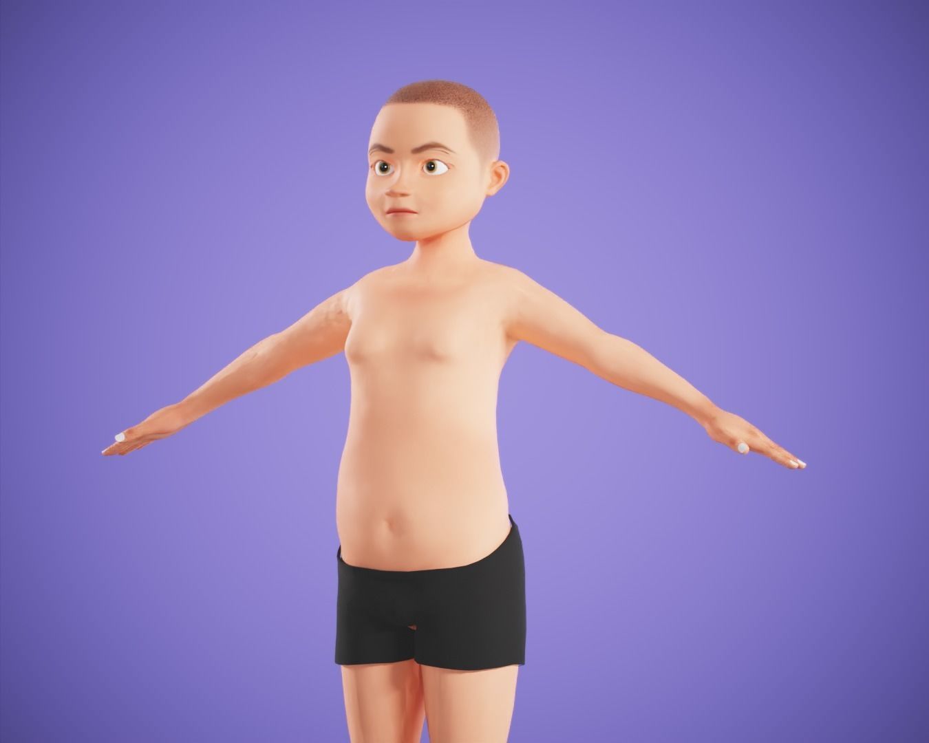 cartoon rigged  boy Low-poly 3D model_8