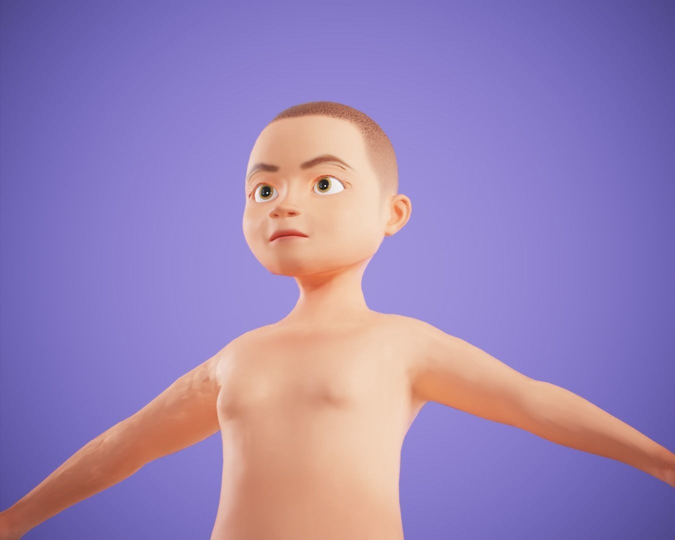 cartoon rigged  boy Low-poly 3D model_4