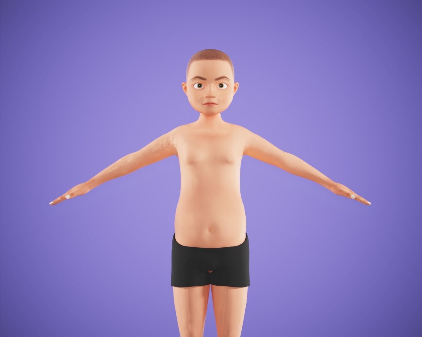 cartoon rigged  boy Low-poly 3D model_7