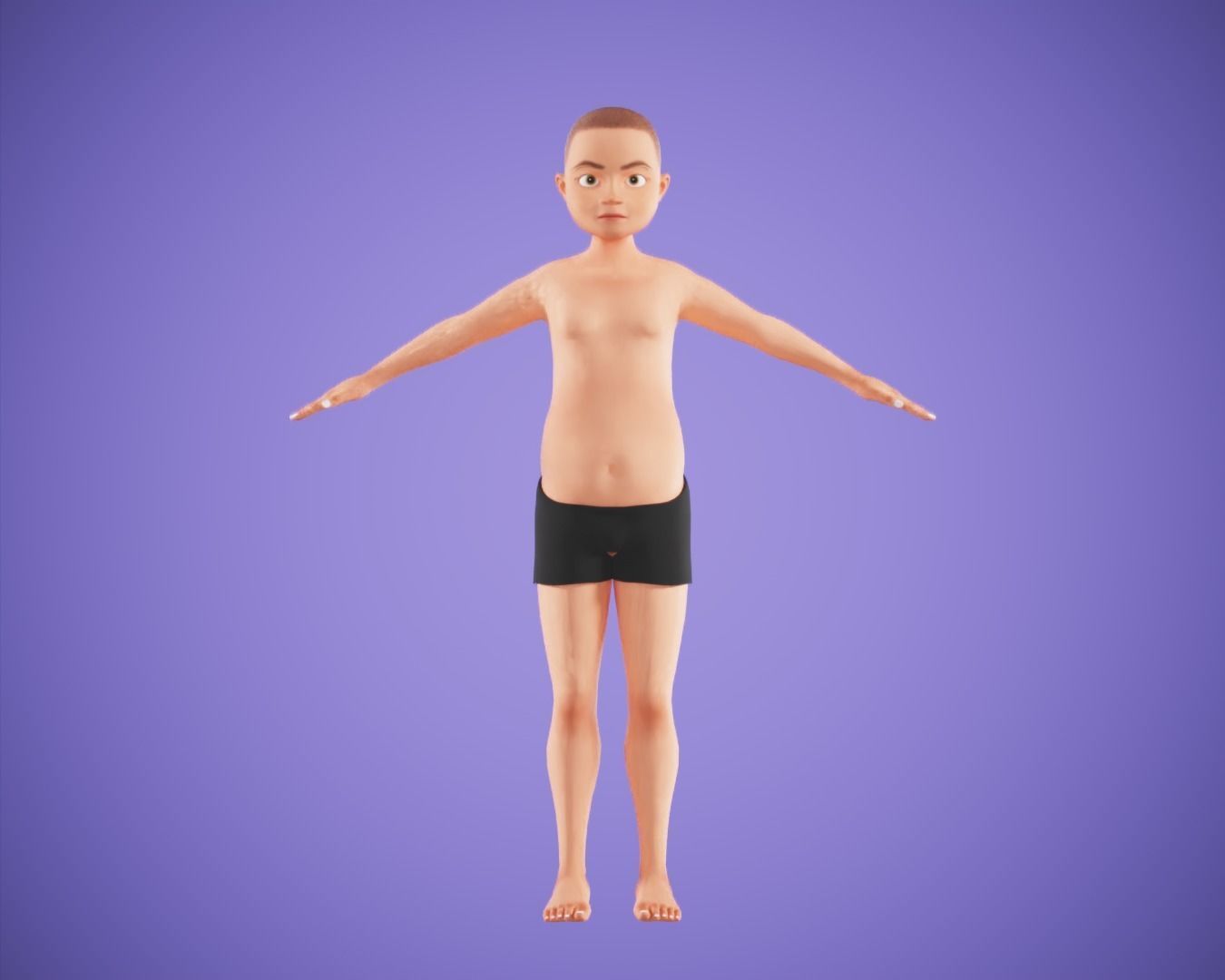 cartoon rigged  boy Low-poly 3D model_5