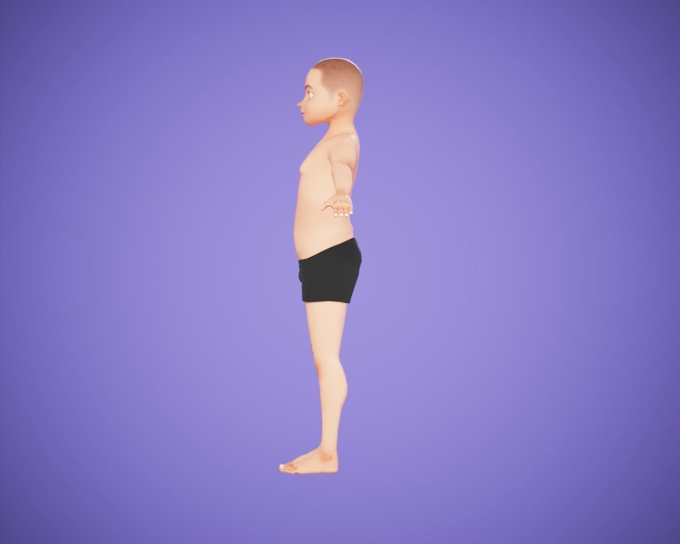 cartoon rigged  boy Low-poly 3D model_3