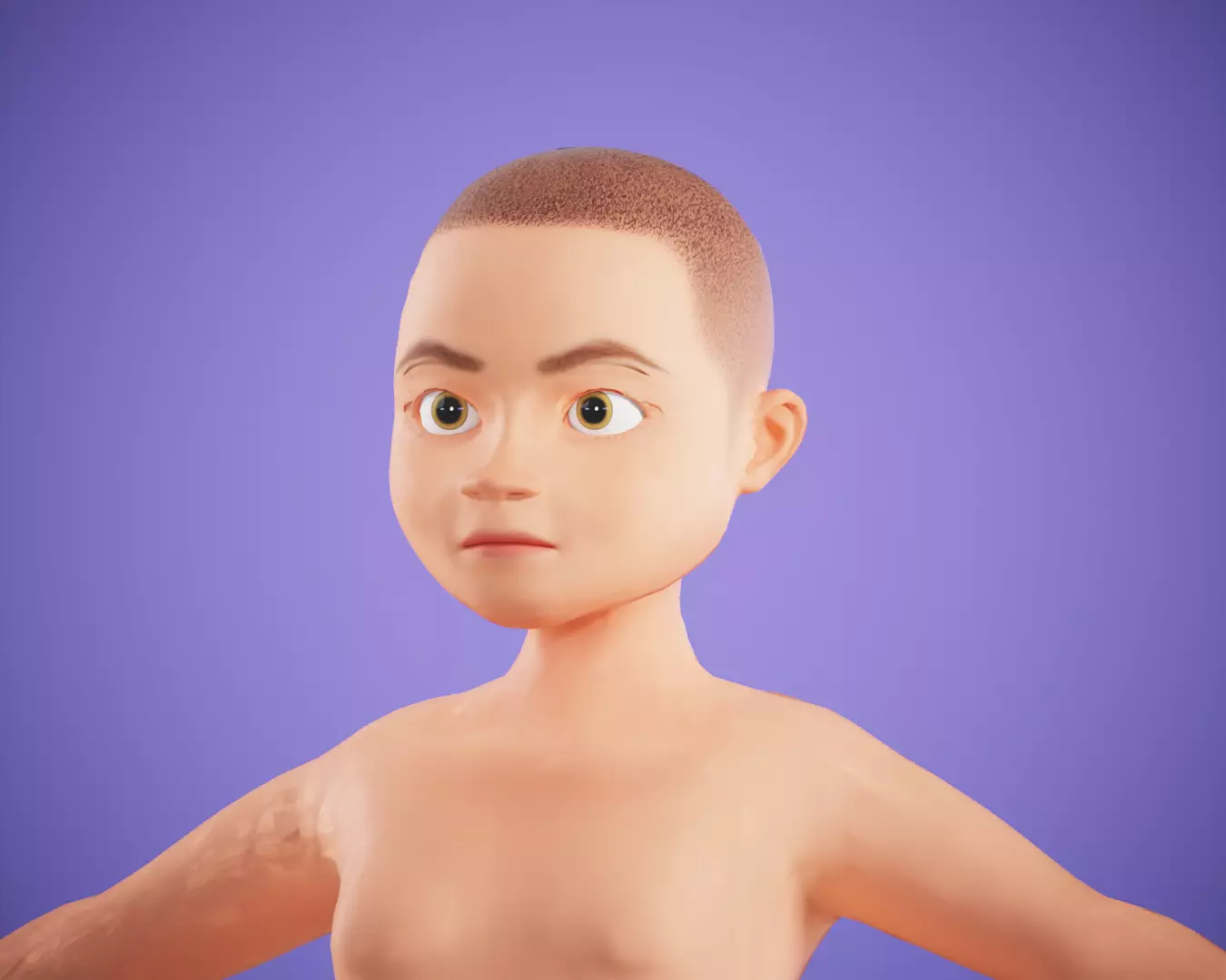 cartoon rigged  boy Low-poly 3D model_0