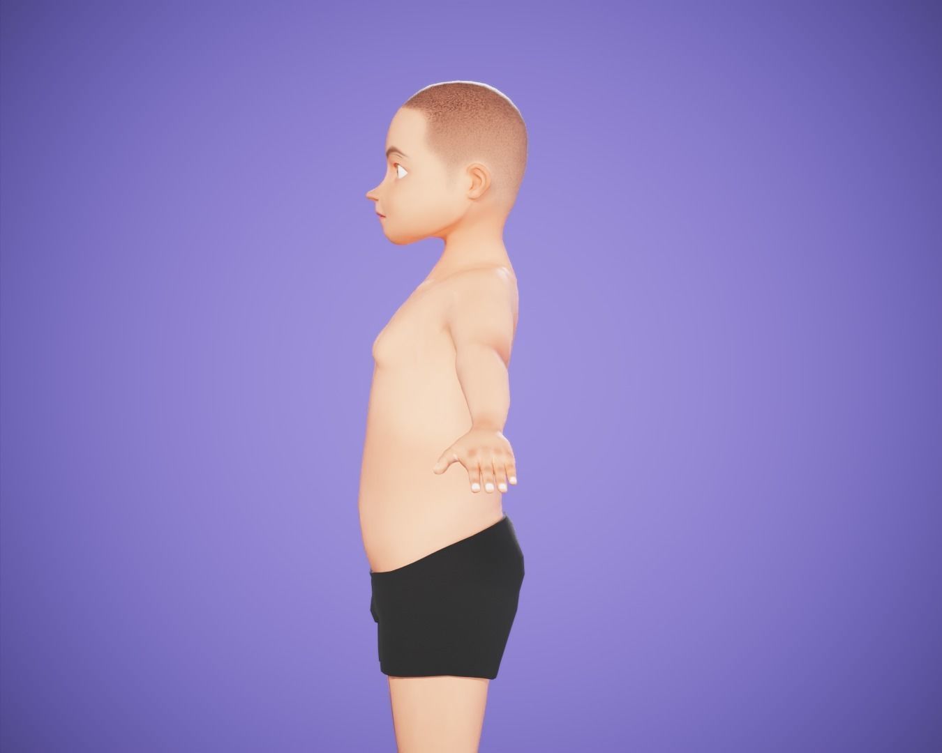 cartoon rigged  boy Low-poly 3D model_9