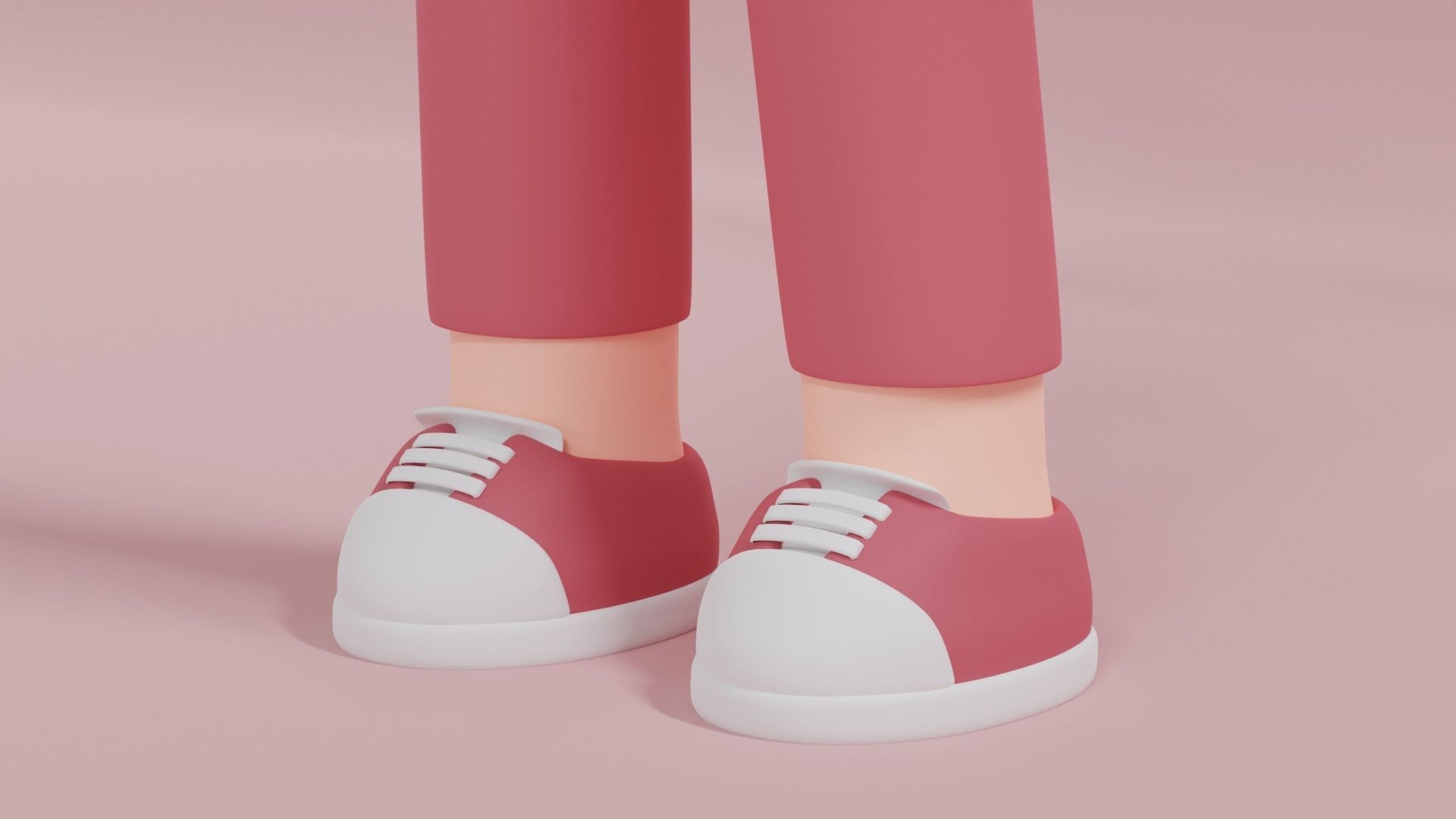 Minimal Woman Cartoon Character 2 3D model_7