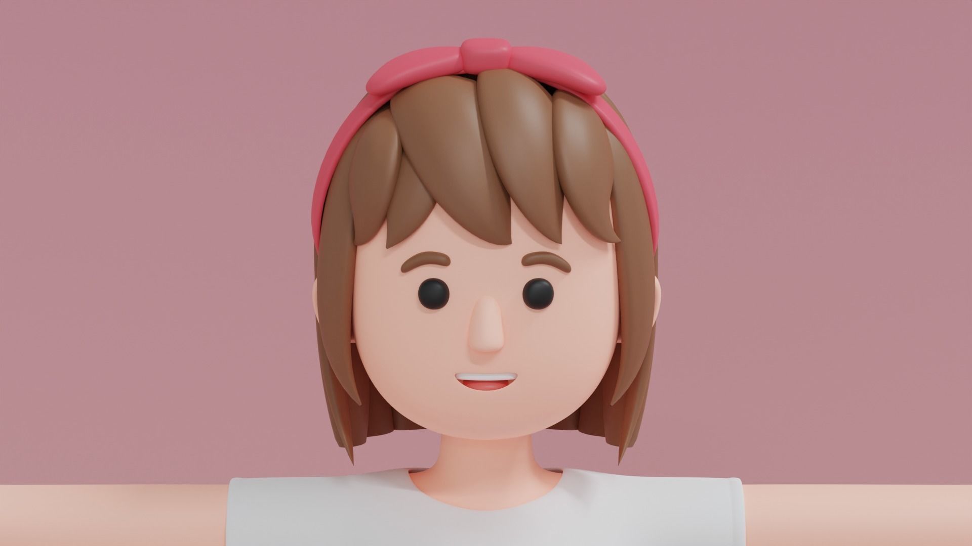 Minimal Woman Cartoon Character 2 3D model_6