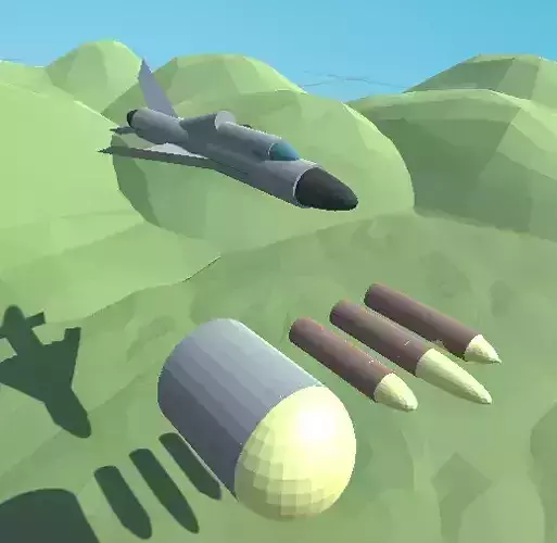 plane and bullets Free low-poly 3D model