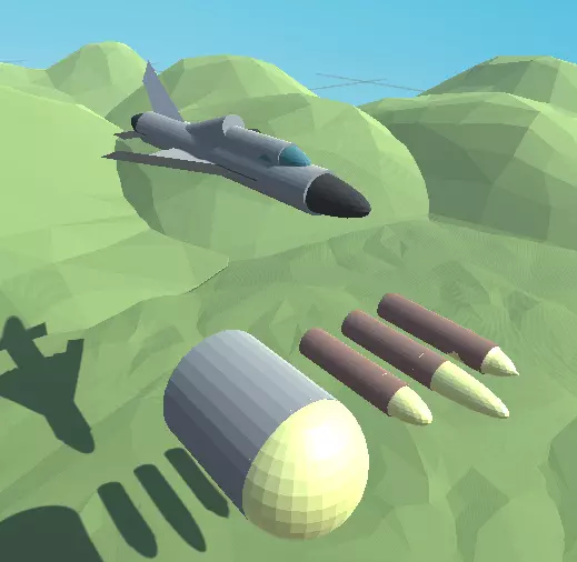plane and bullets Free low-poly 3D model