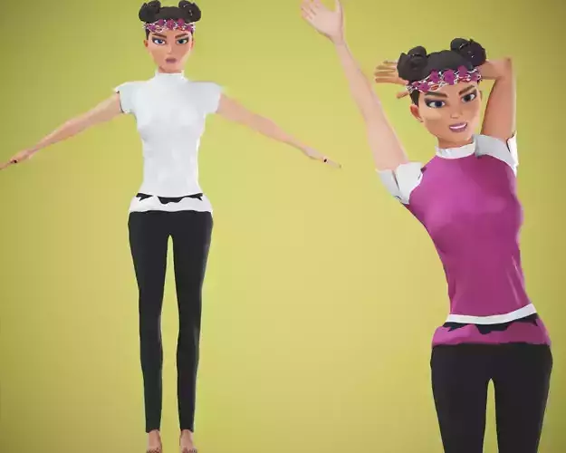 cartoon rigged  girl